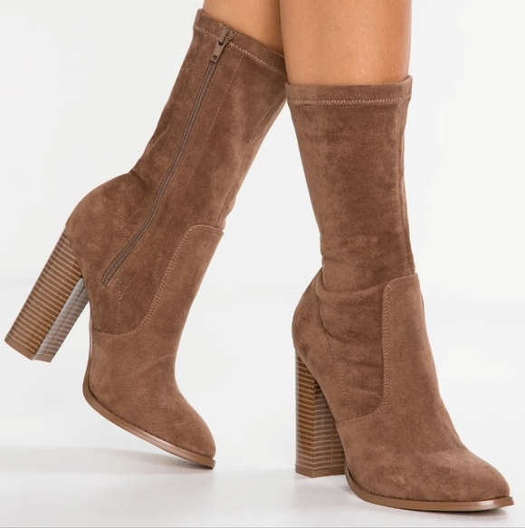Aldo Crillan ankle boot in tan suede sock high ankle boots size 8.5 - Picture 11 of 11